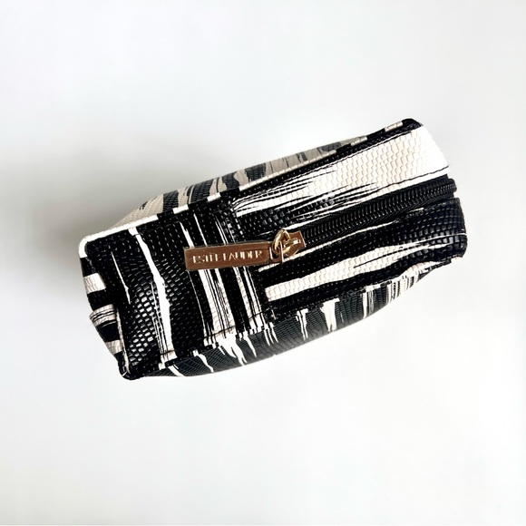 ESTEE LAUDER Black and White Striped Makeup Pouch. - Picture 6 of 9